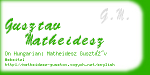 gusztav matheidesz business card